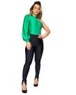 Calça Feminina Lycra Gloss Cós Alto Com Zíper