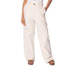 Calça Feminina Max Denim Wide Leg Cargo Linho Off White