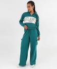 Calça Feminina Moletom Wide Leg Cargo Marisa Verde