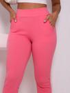 Calça Feminina Montaria Skinny Malha Crepe Bolsos Elegante Casual Calça Feminina Montaria Skinny Malha Crepe Bolsos Elegante Casual
