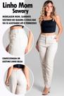 Calça Feminina Original Sawary Mom Reta Wide Leg Soltinha Alta Calça Feminina Original Sawary Mom Reta Wide Leg Soltinha Alta