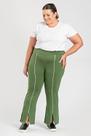 Calça Feminina Pantacourt Plus Size Moletinho c/ Elastano Filete Contraste - Serena