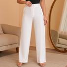 Calça Feminina Pantalona Alfaiataria Cintura Alta Com Bolso e Cinto
