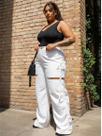 Calça Feminina Pantalona Cargo Track Pants Plus Size