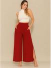 Calça feminina Pantalona cintura alta com aberturas na Lateral Tendência Moda Blogueira Confortável no tecido viscolycra Calça feminina Pantalona cintura alta com aberturas na Lateral Tendência Moda Blogueira Confortável no tecido viscolycra