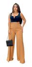 Calça Feminina Pantalona Cintura Alta Cós Largo