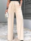 Calça Feminina Pantalona Cintura Alta Elástico Cordão Social Calça Feminina Pantalona Cintura Alta Elástico Cordão Social
