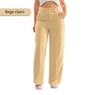 Calça Feminina Pantalona Cintura Alta Soltinha Tecido Duna Com Bolso CL-005