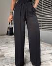 Calça Feminina Pantalona Duna Cintura Elástica Com Bolso Cintura Alta Tam G Calça Feminina Pantalona Duna Cintura Elástica Com Bolso Cintura Alta Tam G