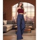 Calça Feminina Pantalona em Bengaline com Alta Elasticidade