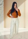 Calça Feminina Pantalona Mia Bolso Alfaiataria Cintura Alta Calça Feminina Pantalona Mia Bolso Alfaiataria Cintura Alta