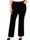 Calça Feminina Plus Size, Alfaiataria, Bolsos e Passantes, Preto