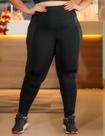 Calça Feminina Plus Size Cintura Alta com Recortes Laterais de Cirrê - Fitmoda Calça Feminina Plus Size Cintura Alta com Recortes Laterais de Cirrê - Fitmoda