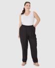 Calça Feminina Plus Size Jogger Bolso Faca Em Viscose Sarjada
