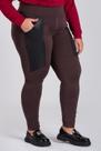 Calça Feminina Plus Size Montaria Bolsos Frente Detalhe Cirrê - Serena