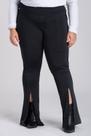 Calça Feminina Plus Size Montaria Flare Abertura Frente Cós Alto Largo - Serena