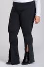 Calça Feminina Plus Size Montaria Flare Abertura Frente Cós Alto Largo - Serena
