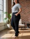Calça Feminina Plus Size Realmente De Malha Para Senhoras Social Cintura Alta Tecido Malha Crepe Bem Costurada 48 Ao 58