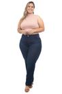 Calça Feminina Plus Size Reta, Alta, Bolso Pespontado, Até 58 Calça Feminina Plus Size Reta, Alta, Bolso Pespontado, Até 58