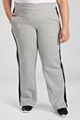 Calça Feminina Plus Size Wed Leg Moletom Faixa Lateral Cós com Elástico Bolsos Funcionais - Serena