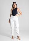 Calça Feminina Sarja Mom Sawary Premium Original Cintura Alta Moda 281312