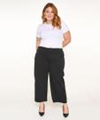 Calça Feminina Sarja Plus Pantacourt Preto Marinheiro