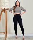 Calça Feminina Sawary Jeans Cintura Alta e Modelagem Impecável
