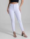 Calça Feminina Sawary Sarja Branca Cintura Media Cigarrete Original