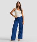 Calça Feminina Shape Pantalona Em Linho Dianna Azul Calça Feminina Shape Pantalona Em Linho Dianna Azul