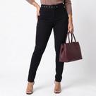 Calça Feminina Skinny Cintura Alta Com Cinto Preta