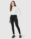 Calça Feminina Skinny Cropped Fenda Lateral Em Flex Jeans