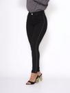 Calça Feminina Skinny Jeans Preto Strass lateral Levanta Bumbum
