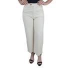 Calça Feminina Tharog Pantacourt Linho Bege - 1109