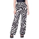 Calça Feminina The Style Box Wide Leg Estampada Preto/branco