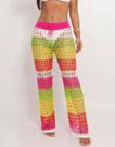 Calça Feminina Tricot Croche Saida De Praia Pantalona Verão