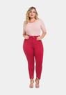 Calça feminina vermelha com elastano lunender 30118