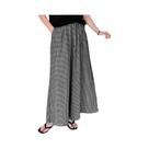 Calça Feminina Vintage Xadrez - Perna Larga, Cintura Alta, Casual e Solta