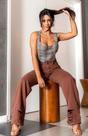 Calça Feminina Wide Leg Marrom