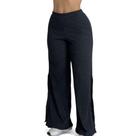Calça Feminina Wide Leg Pantalona Cintura Alta Tecido Canelado com Fenda Angélica- c3 ANGÉLICA