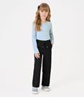Calça Feminina Wide Leg Sintética Trick Nick Preto