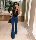 Calça Flare Azul