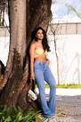 Calça Flare Com Lycra