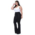 Calça flare compressora ilhós preta