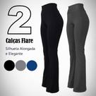 Calça Flare Feminina Boca de Sino Kit 2 Bailarina