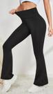 Calça Flare Feminina Cintura Alta Preta Zero Transparência