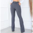 Calça Flare Feminina com Cinto Fixo e Bolsos Frontais