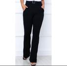 Calça Flare feminina Em Malha Crepe Pura Elegância