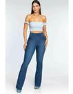 Calça Flare Feminina Jeans Biotipo Cintura Media Levanta Bumbum Cintura Media