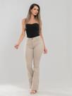 Calça Flare Feminina jeans nas cores bege/caqui super confortável , que se ajusta no corpo - 38