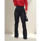 Calça Flare Feminina Malha Tipo Jacquard Fino Pop